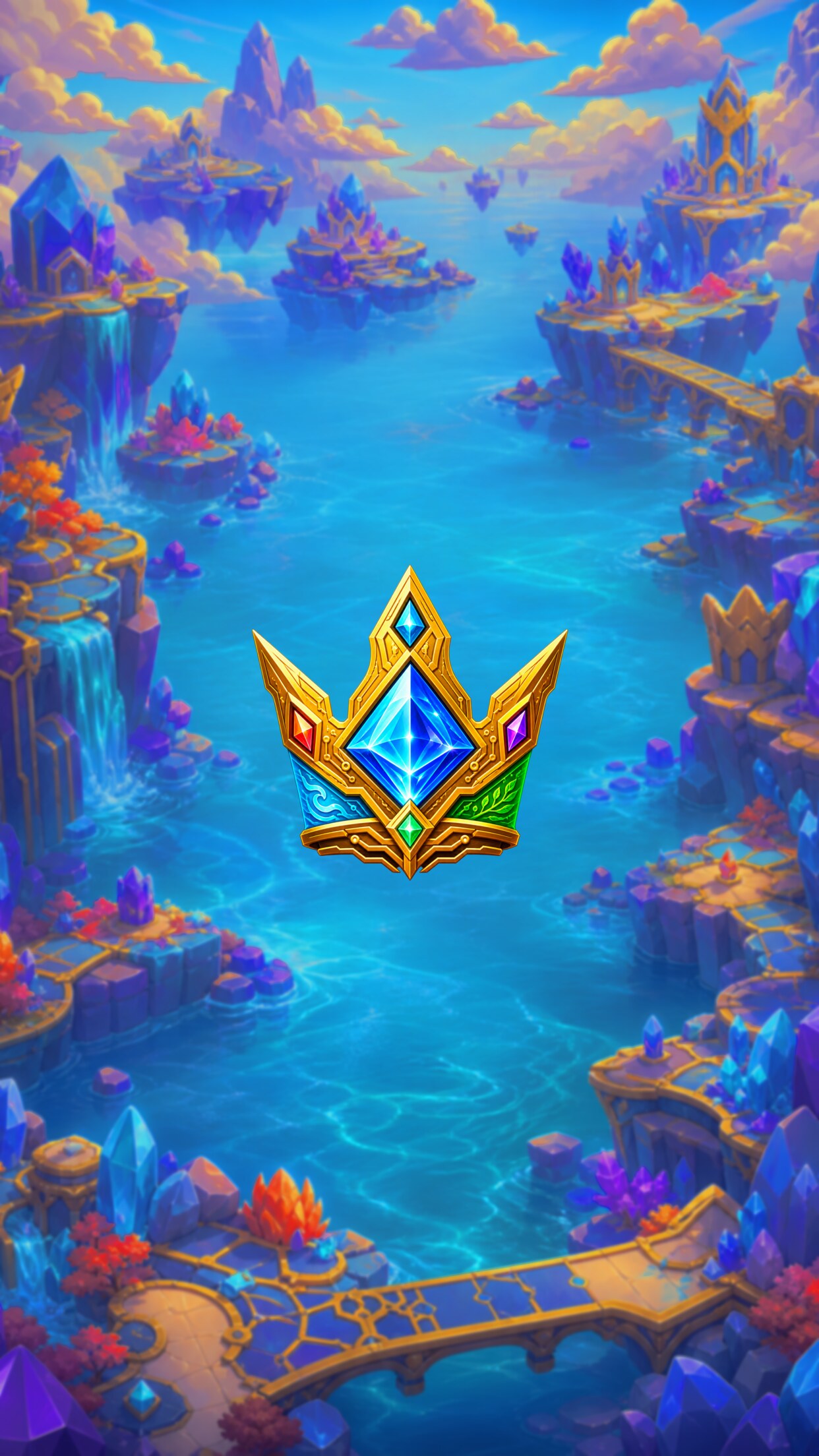 Project Crown Build 6 Crown Realm launch artwork with a crystal crown over Prism Coast